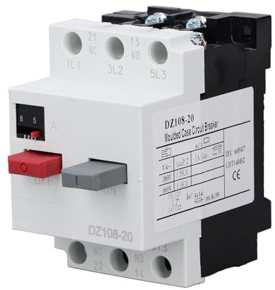 Disjoncteur de protection de moteur, disjoncteur coque en plastique 3P interrupteur de protection de circuit de moteur monté sur Rail DIN AC380V (5-8A)