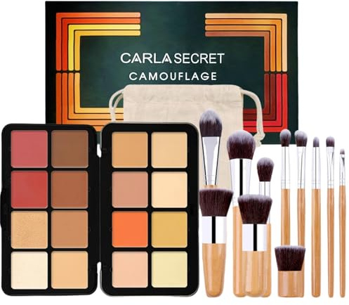 MKNZOME 16 Farben Correcting Concealer Palette, Concealer Makeup Palette Contour Palette mit Makeup Pinsel, Makeup Highlight Rouge Blush Palette, Cream Bronzer Color Corrector Schminke