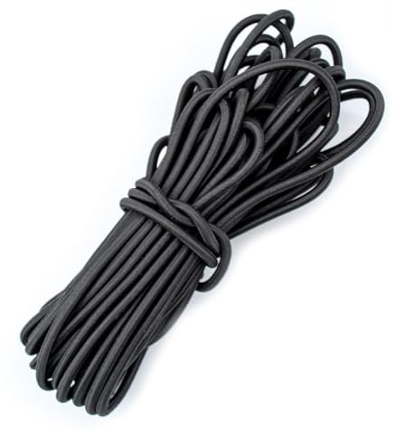 10m x 4mm Corda Elastica,Elastica per Teloni Fune di Gomma Estensibile,Corda di Gomma Versatile e Resistente,Corda per Tendoni,Cordini Ricambio per Rimorchi,Tende da Sole,Teloni-Nero