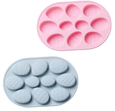 ABOOFAN 3 Juegos Molde De Huevo De Pascua Conformado Bandeja De Hornear Revestimientos Para Magdalenas Moldes Fabricador De Cubitos De Hielo Sartenes Tortita Gel De Sílice 2 Piezas * 3