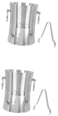 Alipis 2 Pz Secchiello per Il Ghiaccio in Acciaio Inossidabile Ice ghiaccini Macchina del Ghiaccio Produttore di cubetti di Ghiaccio Contenitore per Il Ghiaccio in Metallo Accessorio ktv