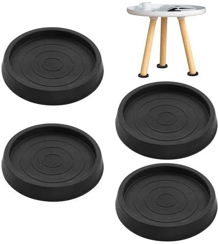 4Pcs Furniture Rubber Castor Cups, 2.5 Inch Non Slip Chair Leg Pads Round Sofa Stoppers Heavy Duty Furniture Feet Protectors Anti Skid Bed Stopper Anti Slide Gripper for Wooden Floors Tables Wardrobes