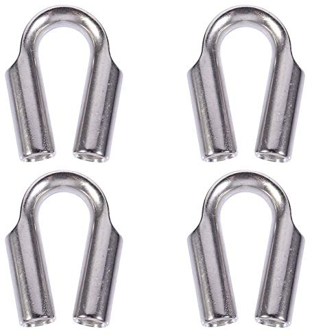 Luxshiny Guardacabos Inoxidable 304 Anillo para Cuerda 4 Unidades Alta Resistencia Protección para Cables para Uso Industrial