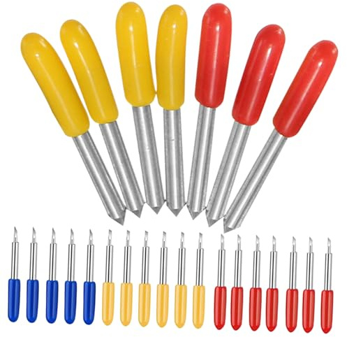 Veemoon 25 Pezzi Lettere Accessori Per Cutter Plotter Macchina Per Il Taglio Ricambio Intaglio Coltello Incisione Lama Per Lettere Lama Della Taglierina Colore Casuale