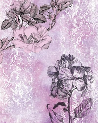 Sanders & Sanders papier peint panoramique baroque rose et violet 200 x 250 cm
