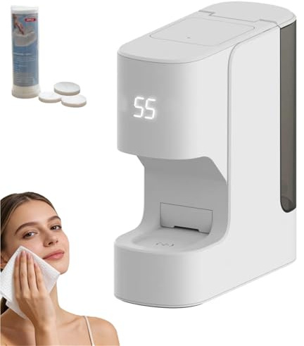 Explcior Hot Face Towel Dispenser, Auto Compressed Towels Wamer Heater Machine, Disposable Towel Heater,for Spa Home Salon, 55°c Constant Temperature, 5-Second Warmth, Smart Voice Alerts(20pcs)