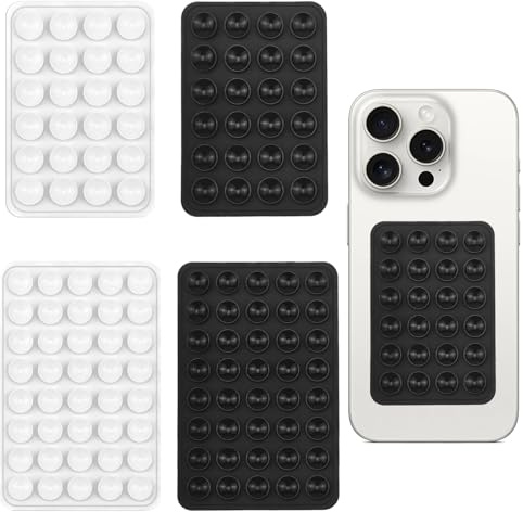 HASHUQI 4 Pezzi Ventosa Telefono Silicone, Ventosa Per Telefono, Ventosa doppia faccia, Multifunzionale Ventose Telefono, per Selfie e Video