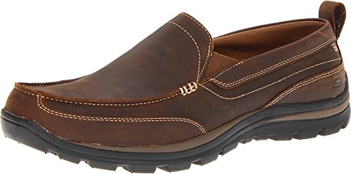Skechers Men's Superior Gains Loafer, Dark Brown, 9 UK