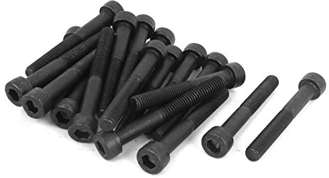 sourcing map 20 Stück Schraubkappe Innensechskantschraube M5 x 40mm schwarz | Zylinderschraube Bolzen, Legierter Stahl, 12.9