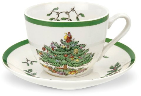 Spode - Tasse, Untertasse - Weihnachtsbaum - Klassiker - 0,2l