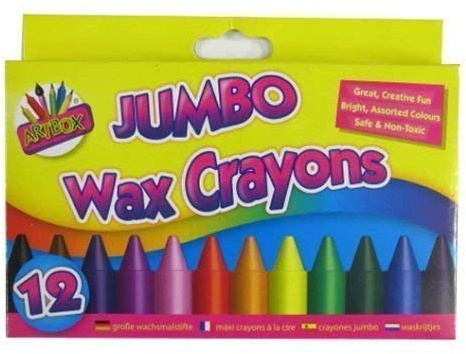 The Home Fusion Company Children Kids 12 x Jumbo Wax Crayons Art Craft Birthday Party Loot Bag Fillers