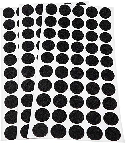 Adsamm® / 150 x feltrini autoadesivi ultrasottili/Nero/ø 20 mm/Rotondo/piedini per mobili in feltro extra fine da 1.5 mm di spessore/pad protettivi per arredi