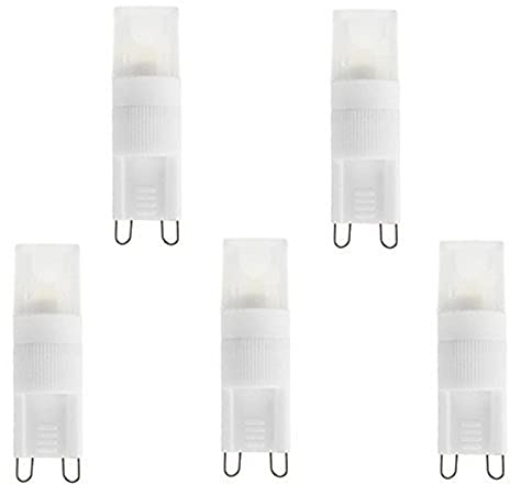 WELSUN Mini G9 LED Bulb 2W(5 Pack), G9 Ceramic Bulbs Equivalent to 20W Halogen Bulbs G9 Light Bulbs 220V for Home Lighting Application (Color : Warm white)