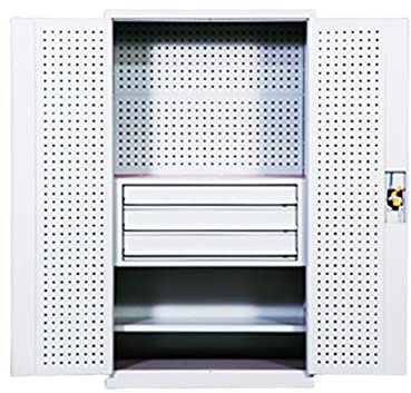Bderkz Steel Tool Chest with 3 Pull Out Drawers and Door Back Hanging Plate, Standing Storage Cabinet for Hold a Variety of Tools for Home Garage, Gray (Color : 3 drawers)