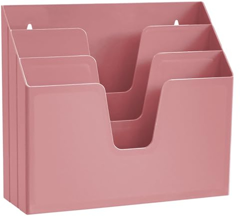 Acrimet Unterlagenhalter Dreifach Horizontalen (Rosa Farbe)