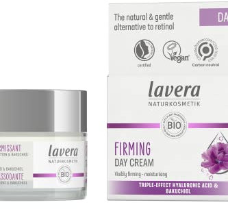 lavera Straffende Tagescreme - mit dreifacher Wirkung Hyaluronsäure & Bakuchiol - Anti-Age - vegan - Bio-Hautpflege - sichtbar straffend und feuchtigkeitsspendend - 50ml