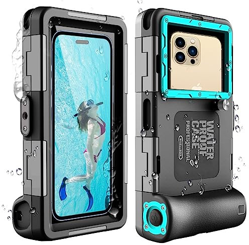 ShellBox wasserdichte Handyhülle 7.0 Zoll Unterwasser Wasserfeste Handy Wasserschutzhülle Handytasche Wasserdicht Schwimmen Baden Compatible für iPhone 16 15 Pro 14 13 15 16 Pro Max Samsung S23