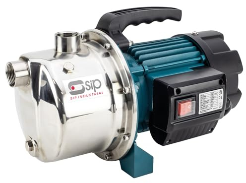 SIP 1 Stainless Steel Self-Priming Surface-Mounted Water Pump, 1200W 4800L/hr Flow Rate 8m Suction Head 50m Pumping Head