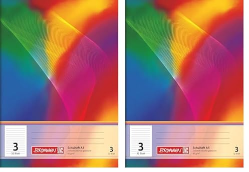 Brunnen 104530302 Schulheft A5 (32 Blatt, liniert, Lineatur 3, Klasse 3) (Packung mit 2)