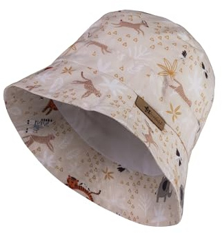 Sterntaler Safarihut Zootiere aus Bio -Popeline mit UV 50 - Unisex Baby Hut mit Aufdruck schützt den Kopf vor der Sonne - Baby Sonnenhut für Spielspaß an heißen Tagen