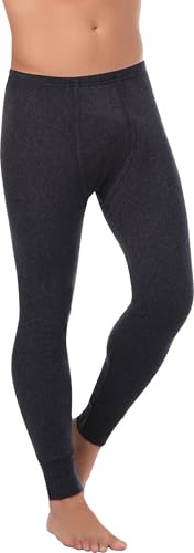 BestSale247 Caleçon thermique long pour homme avec doublure en polaire douce Sous-vêtement thermique pour l'hiver Sous-vêtement pour le ski en coton, gris foncé, M