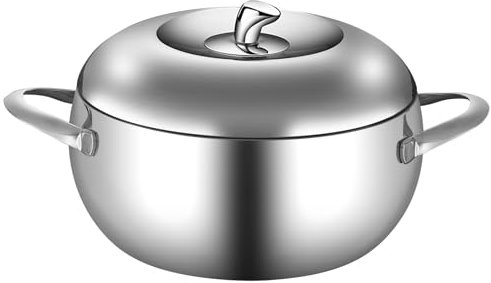HZIB Saucier, Saucepan Leak Proof, Saucepan with Pour Spout 5-Ply, Stainless Steel Saucepan Non-reactive, 18/10 Stainless Steel Sauce Pan with Lid, Saucier Pan Non-coated, PGTG20