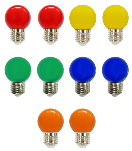 LHW-Licht LED-Leuchtmittel Tropfen 2W = 25W E27 bunt farbig (10er Set gemischt)