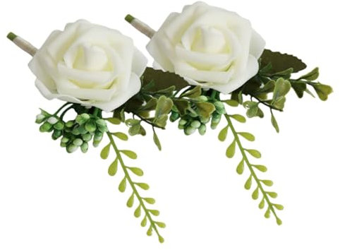 Cabilock 6stücke Hochzeits-boutonnieres Für Ansteckblumen Milchweiß Für Bräutigam Und Trauzeugen Hochzeitsdekoration Und Stilvolles Accessoire Für Feierliche Anlässe