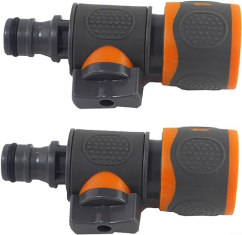 Oniissy Quick-Release in-line Shut-Off Valve for Garden Hose Pipe, Garden Hose Pipe in Line Tap Shut Off Valve Fitting Connect Adaptor Tool Gadget(2pcs)