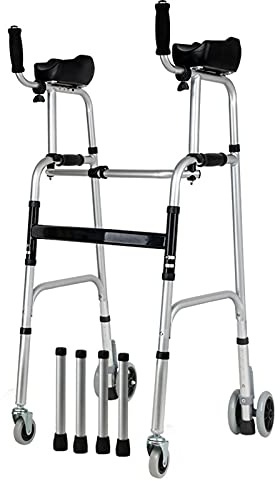 Standardrullator För Seniorer, Upprättstående Äldre Rollator Lättviktsrullator Med Hjul Och Armstödsdyna, Avtagbar, Justerbar Höjd 109-119 Cm