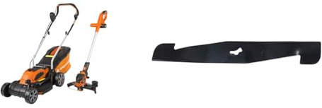 Yard Force 40V 32cm Cordless Lawnmower Plus Cordless Grass Trimmer with ONE Lithium-ion Battery & Quick Charger LM G32 + LT G30 & Blade for CORDLESS LAWNMOWERS 32cm BLADE for LMG32 + LMG32/ LTG30