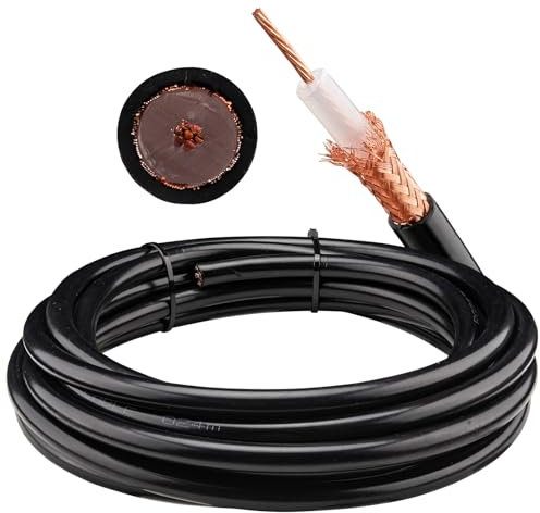 urcianow Cavo Coassiale RG213 5 m Low Loss RG213 Cavo Coassiale 50 Ohms RG213 Schermatura in Rame per Ham、GPS、Radio RF per Antenna o scaricatore di sovratensione