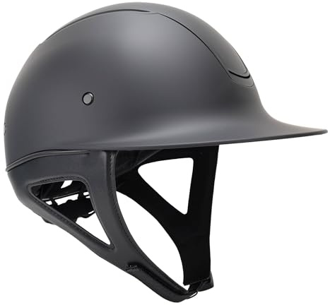 OVATION Adult Vantage ERT Riding Helmet - Adjustable Equestrian Safety Helmet w/ERT Foam, Removable Liner & High-Flow Vents, Black Matte, Medium/Large