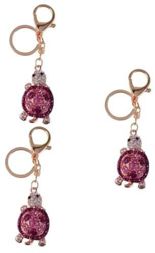 SOIMISS 3stücke Schlüsselanhänger Mit Glitzersteinchen Rosa Kristall-rhinestones Modisches Accessoire Für Handtaschen Langlebiger Schlüsselring Für Freunde Und
