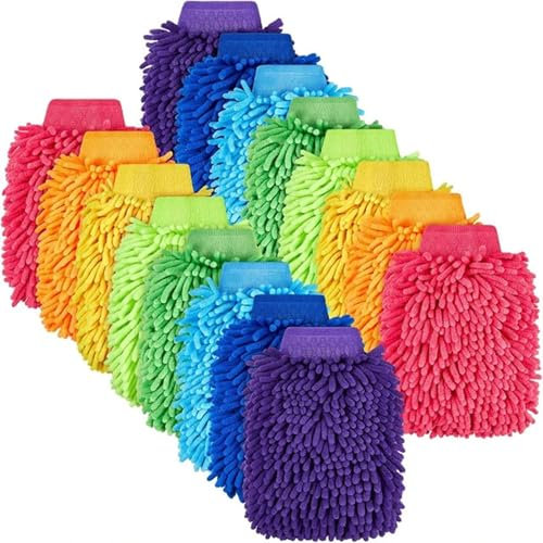GUPEB 1/3/5pcs Auto Waschhandschuhe Auto Handschuhe Ultra Saugfähig Waschen Auto Schwamm Kratzfreies Mikrofaser Auto Reinigungswerkzeug