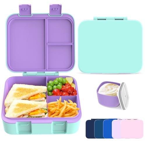 hombrima Barn lunchlåda, Bento lådor matförvaringsbehållare med flera fack för barn vuxen arbete skola picknick utomhus sjögrön)