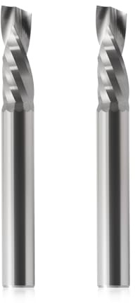 Up & Down Cut Bit 6mm Shank with 6mm (0.236) Cutting Diameter,Compression Bit Single Flute Spiral CNC Router Bits End Mill Tungsten Carbide Milling Cutter Set 2 Pack
