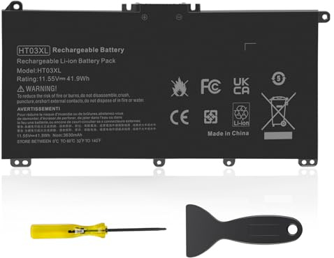 ASUNCELL 11.55V/41.9Wh HT03XL Batterie d'ordinateur Portable pour HP Pavilion 14-CE 14-CF 14-CK 14-CM 15-CS 15-CW 15-CU 15-DA 15-DB 15G-DR 17-by 17-CA, HP 240 245 250 255 G7 HT03XL HTO3XL