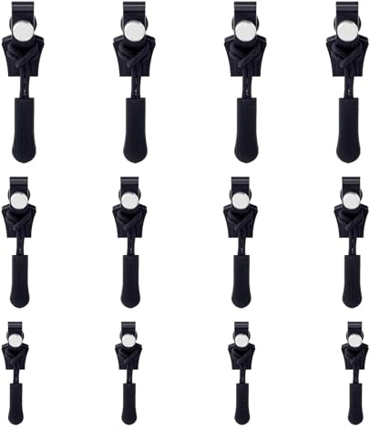 LBJFYHJN Juego de reparación de cremallera, 12 piezas de repuesto, 3 tamaños, deslizadores intercambiables para carteras, ropa, vaqueros, mochilas y equipaje