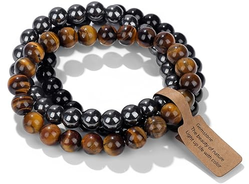 WEIZAIJY Perlenarmband für Damen, Naturstein Heilsteine Armband mit Edelsteinen, Elegantes Chakra Armband zur Energiebalance, Handgefertigter Schmuck Geschenk für Frauen Männer