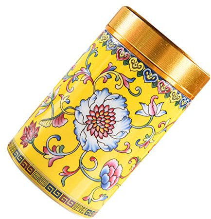 Veemoon Enamel Tea Can Ceramic Storage Can Loose Tea Jar Porcelain Container for Kitchen Canisters