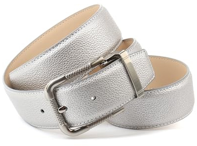 Anthoni Crown Damen Ledergürtel in Silber SI1TVTS Gürtel, 85