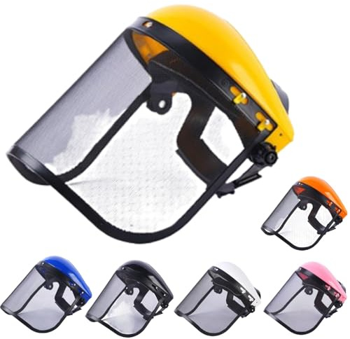 Visiere debroussailleuse, Casque debroussailleuse, Casque de sécurité avec visière intégrale en Maille pour débroussaillage et abattage - Protection forestière et agricole