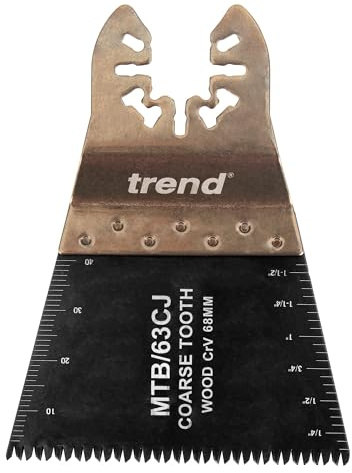 Trend Láminas sierra multitool CrV diente japonés grueso 68 mm, 5 | Pack 5 lamas CrV con dentado japonés grueso: cortes rápidos en madera, plásticos y pladur, MTB/63CJ