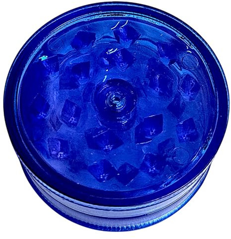 TEQY Molinillo para especias y tabaco. Grinder de plástico para picar tabaco y cualquier especia. (Azul)