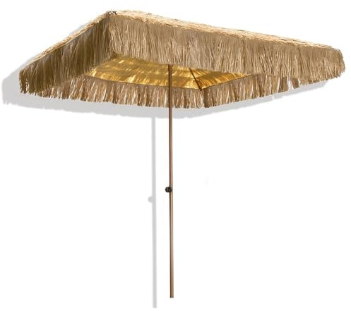 Ombrellone hawaiano in paglia, ombrellone da spiaggia per esterni, 200 x 200 cm e 220 x 220 cm, parasole per giardino e piscina, per protezione solare, decorazione tropicale per patio