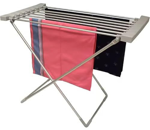 SVE Tendedero Eléctrico de Interior 100W con 6 Barras de Aluminio – Secador de Ropa Rápido y de Bajo Consumo, Plegable y Portátil para Hogar