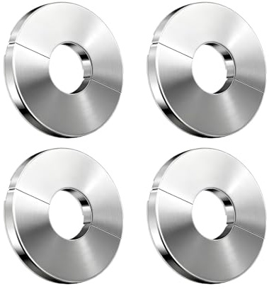 4 Stück Wasserhahn Dekorationsdeckel Heizungsrohr Wasserrohr Wandloch Abdeckung Abdeckung, Trennwentil Edelstahl rund, 24mm x 65mm x 5mm