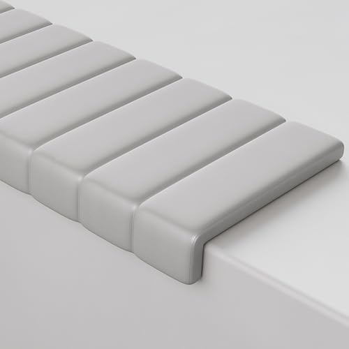 Aeovot Treppen-Sitzkissen Indoor/Outdoor aus Kunstleder - Wasserfest/rutschfest Klemmkissen Sitzauflagen für Stadiontribünen Gartenmöbel Bank Erkerfenster Restaurant Café(Grau,35x35 cm13.8x13.8 in)