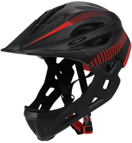 Peosaard Casco Integrale da Bici, Casco da Mountain Bike, Integrale Regolabile per Bambini con Protezione Multistrato, Traspirante e Assorbimento degli Urti per Esterni